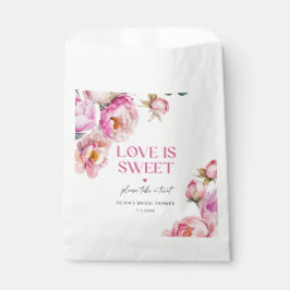 Bolsa De Papel Pétalos y prosecco rosa brillante el amor es dulce