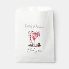 Bolsa De Papel Pétalos y Prosecco Rosa Floral Torta Nupcial