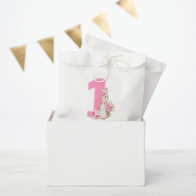 Bolsa De Papel Peter Rabbit | Primer Día Rosa (Fiesta)