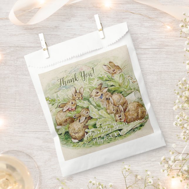 Bolsa De Papel Peter the Rabbit Garden Baby Shower (Cortado)