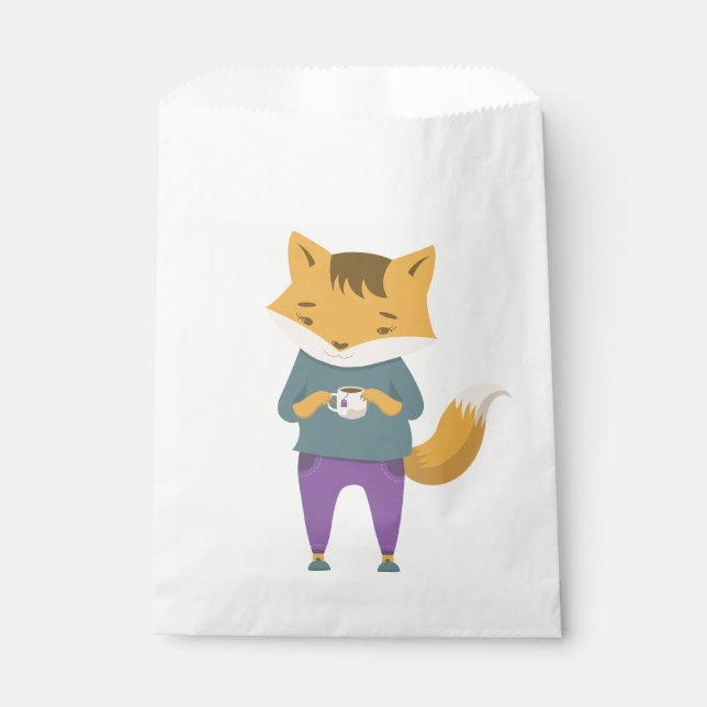 Bolsa De Papel Pezón lindo con taza de té (Anverso)