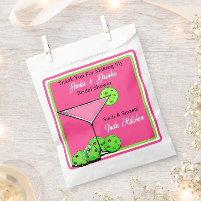 Bolsa De Papel Pickleball Bridal Shower Dinks & Drinks Cocktail (Cortado)