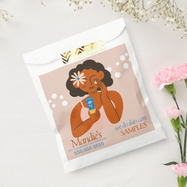 Bolsa De Papel Piel Cuidados Esteticista Salón de Negocios Chicas (Sellado)