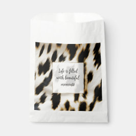 Bolsa De Papel Piel de vaca de oro blanco negro