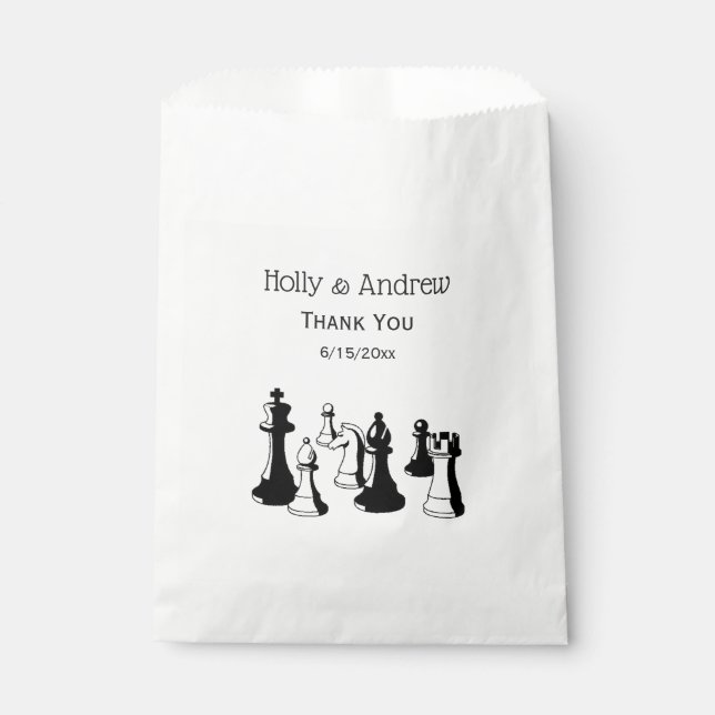 Bolsa De Papel Piezas de Ajedrez Arte Antiguo #2 (Anverso)