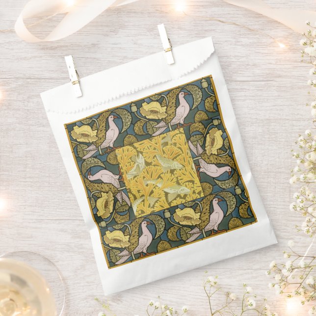 Bolsa De Papel Pigeon Blue Yellow Fish Art Nouveau (Cortado)