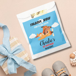 Bolsa De Papel Piloto de perro volando avión, lindo cumpleaños gr