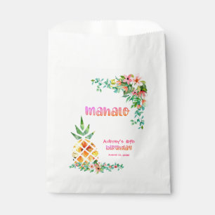 Bolsa De Papel Pineapple Tropical MAHALO Cualquier Cumpleaños Gra