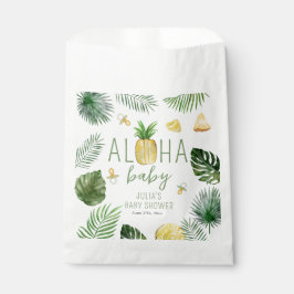 Bolsa De Papel Pineapples y Pacificadores Aloha Baby Shower Green