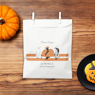 Bolsa De Papel Pingüino de calabaza personalizado divertido Hallo