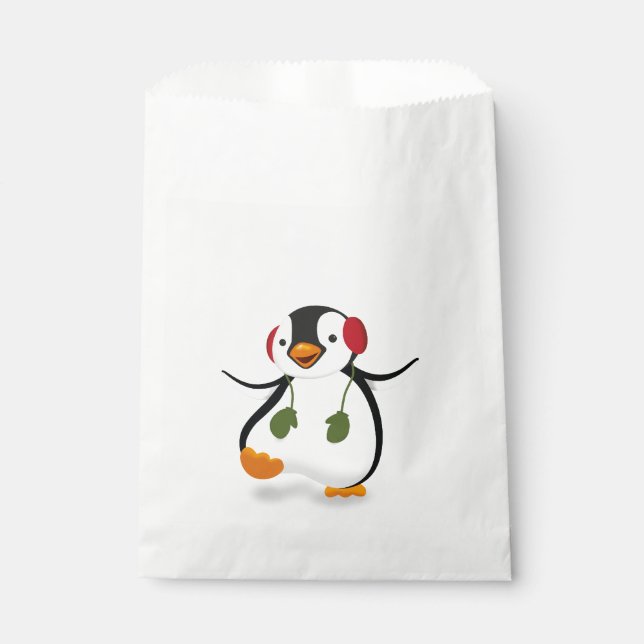 Bolsa De Papel Pingüino de invierno divertido (Anverso)