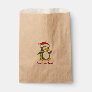 Bolsa De Papel Pingüino navidad caminando sobre la nieve