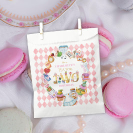 Bolsa De Papel Pink Alice in Wonderland Tea for Two Birthday  