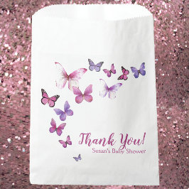 Bolsa De Papel Pink and Purple A Little Butfly Baby Shower