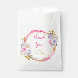 Bolsa De Papel Pink and Purple Elegant Flowers Sweet Sixteen