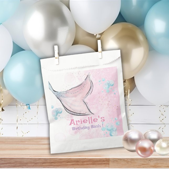 Bolsa De Papel Pink and purple watercolor mermaid tail  (Subido por el creador)