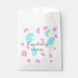 Bolsa De Papel Pink blue yellowhappy birthday kids shapes abstrac
