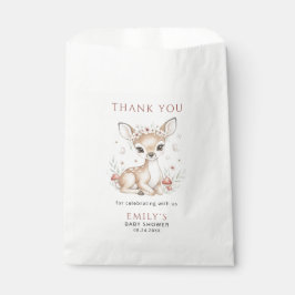 Bolsa De Papel Pink Blush Woodland Deer Girl Baby Shower