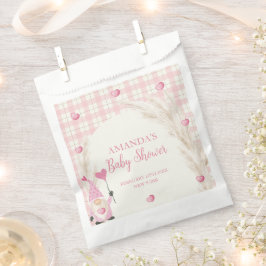 Bolsa De Papel Pink Boho Arch Gingham Baby Shower