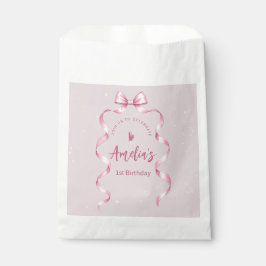 Bolsa De Papel Pink Bow Coquette Birthday