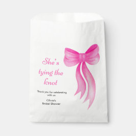 Bolsa De Papel Pink Bow She's Tying the Knot Bridal Shower  