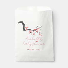Bolsa De Papel Pink Cherry Blossom Script Baby Shower
