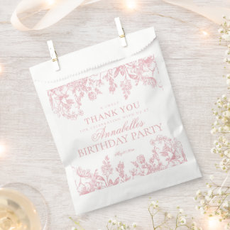 Bolsa De Papel Pink Chinoiserie Vintage Floral Birthday Dessert