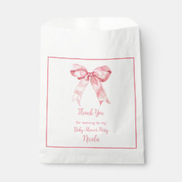 Bolsa De Papel Pink Coquette Bow Baby Shower