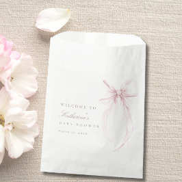 Bolsa De Papel Pink Coquette Bow Baby Shower