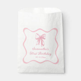 Bolsa De Papel Pink Coquette Bow Birday Party