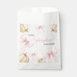Bolsa De Papel Pink delicado arco Pumpkin Baby Shower
