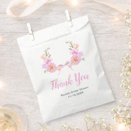 Bolsa De Papel Pink Floral Ribbon Bridal Shower