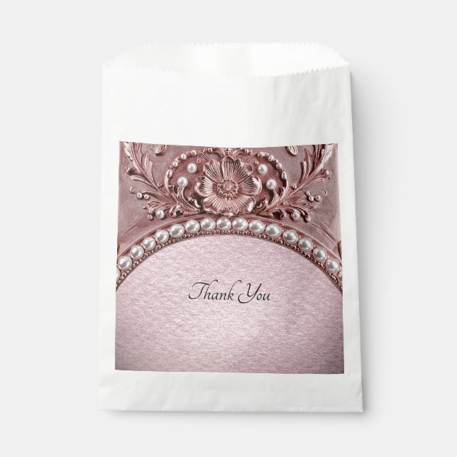 Bolsa De Papel Pink Flower Favor Bag (Anverso)