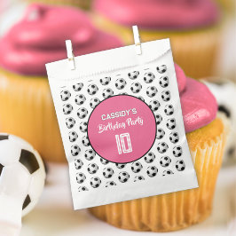 Bolsa De Papel Pink Girl Soccer Birthday Party