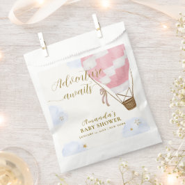 Bolsa De Papel Pink Gold Adventure Hot Air Balloon Baby Shower