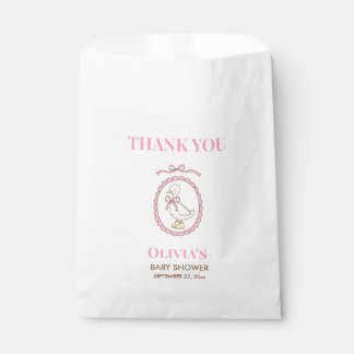 Bolsa De Papel Pink Goose Baby Shower Favor Bags | Personalized