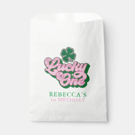 Bolsa De Papel Pink Green St. Patrick's Lucky One First Cumpleaño
