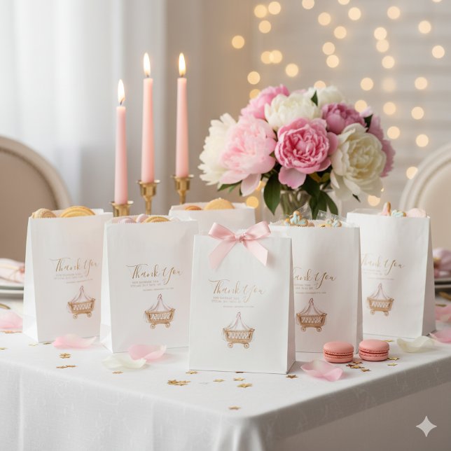 Bolsa De Papel Pink Islamic Aqiqah Baby Girl Favor Bag (Subido por el creador)