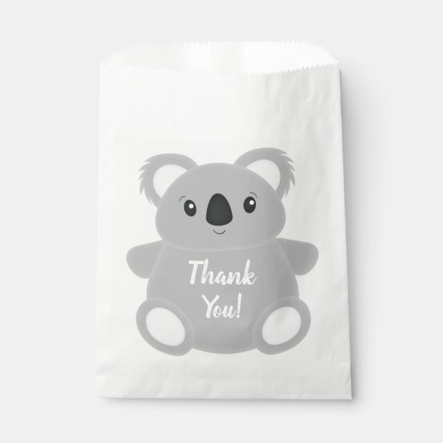 Bolsa De Papel Pink Koala Bear Birday Party (Anverso)
