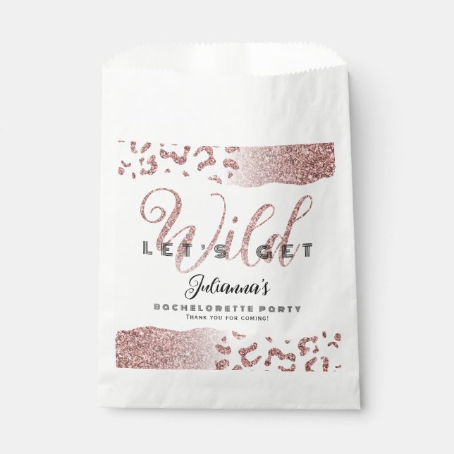 Bolsa De Papel Pink Let's get Wild Animal Print Bachelorette Bach (Anverso)