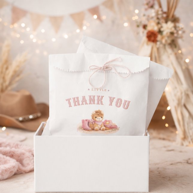 Bolsa De Papel Pink Little Cowgirl Western Girl Baby Shower  (Subido por el creador)