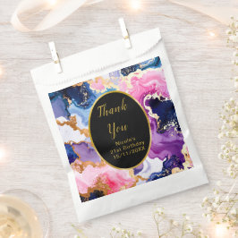 Bolsa De Papel Pink, Navy Blue and Gold Ink Birthday Party