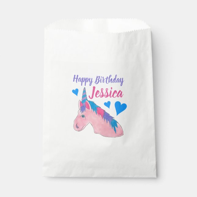 Bolsa De Papel Pink Purple Magse Horse Unicornio (Anverso)