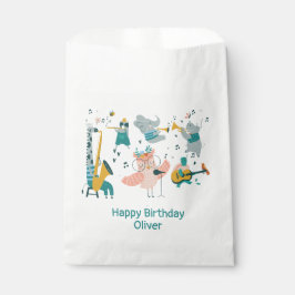 Bolsa De Papel Pink Songbird con la Banda Animal Cumpleaños