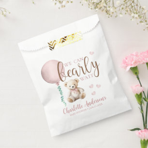 Bolsa De Papel Pink Teddy Bear puede esperar a Baby Shower