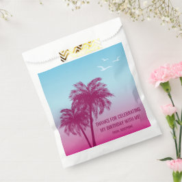 Bolsa De Papel Pink To Blue Sky And Palm Trees Birthday Thank You