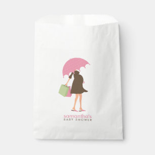 Bolsa De Papel Pink Umbrella Mom Baby Shower