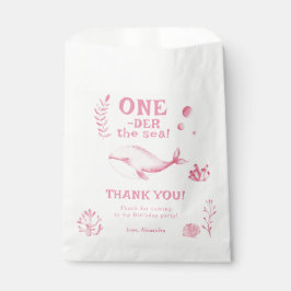 Bolsa De Papel Pink Whale Oneder The Sea 1st Birthday 
