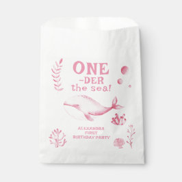 Bolsa De Papel Pink Whale Oneder The Sea 1st Birthday 
