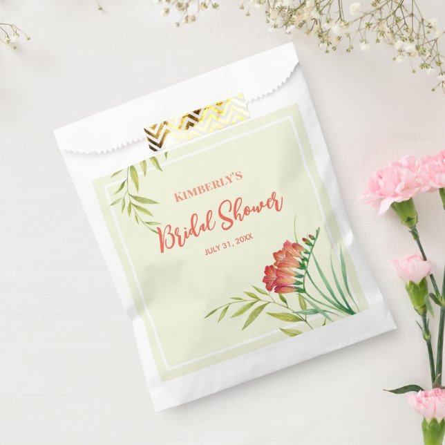 Bolsa De Papel Pintura al Acuarela de Crocosmia Naranja para Desp (Sellado)